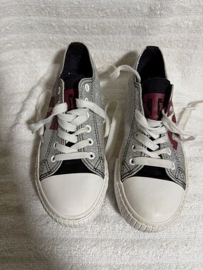 Texas A&M Aggies Foco Women Glitter Low Top Canvas Sneaker Shoes Size 8